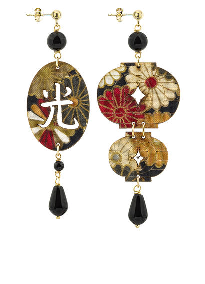 Black Shaded Lantern Earrings - Lebole Maison